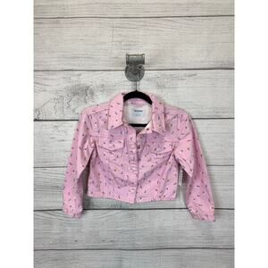 Old Navy Girl's Pink Floral Long Sleeve Jean Jacket Size Medium / 8